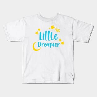 Little Dreamer, Moon, Shooting Star, Falling Star Kids T-Shirt